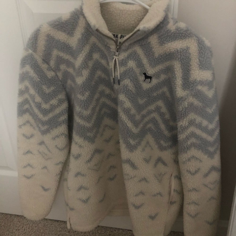 PINK Victoria’s Secret Sherpa Half-Zip Pullover